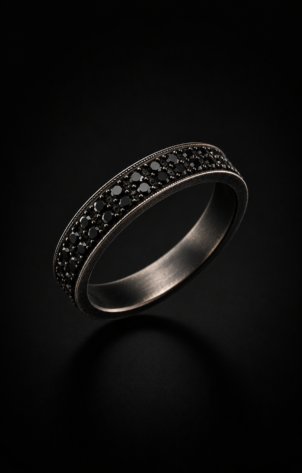 Onyx Halo — Black Pavé · Sterling